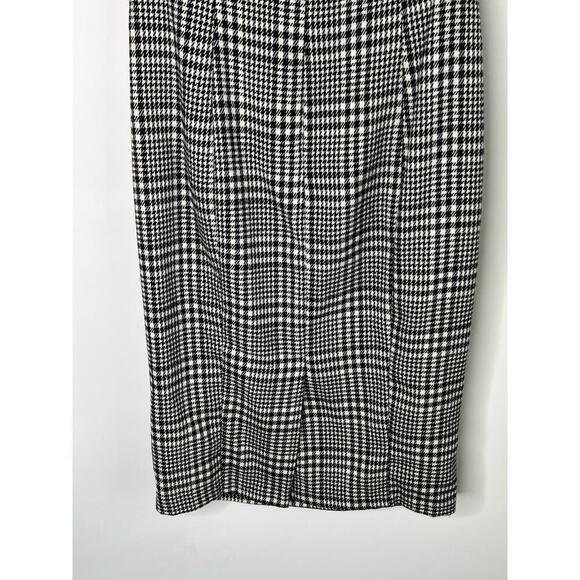 Karlie Bow Houndstooth Strapless Knee Length Sheath Dress Gray Women's Sz Small - Picture 6 of 11